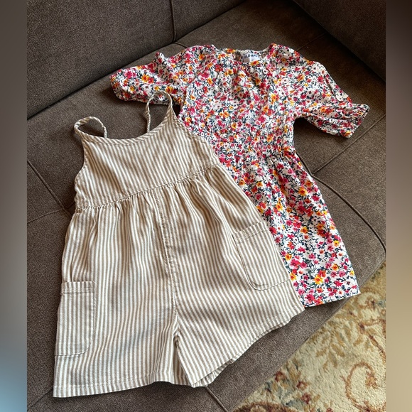 Old Navy Floral Dress and Striped Romper Size 3T - Picture 1 of 10